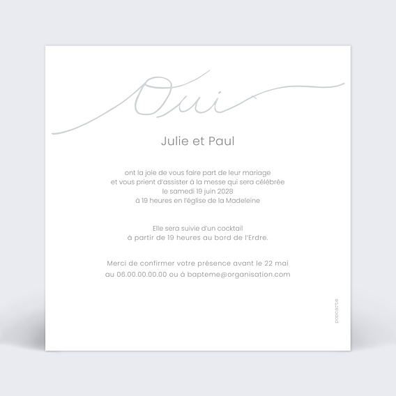 Faire-part Mariage Lettres Chic