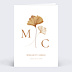 Faire part mariage Initiales Ginkgo