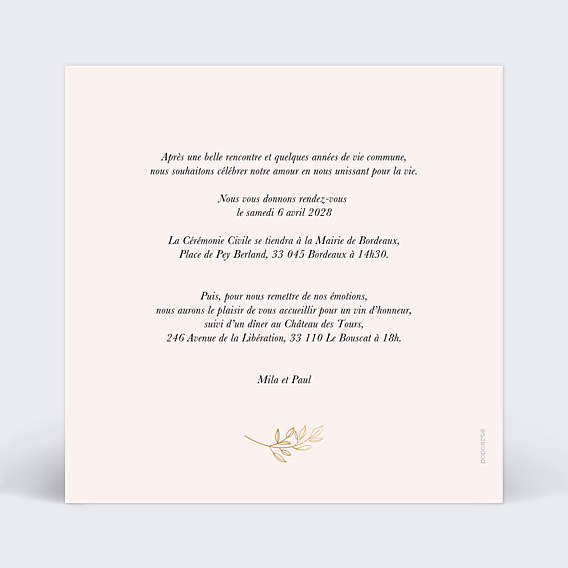 Faire-part Mariage Petit Végétal Séparateur