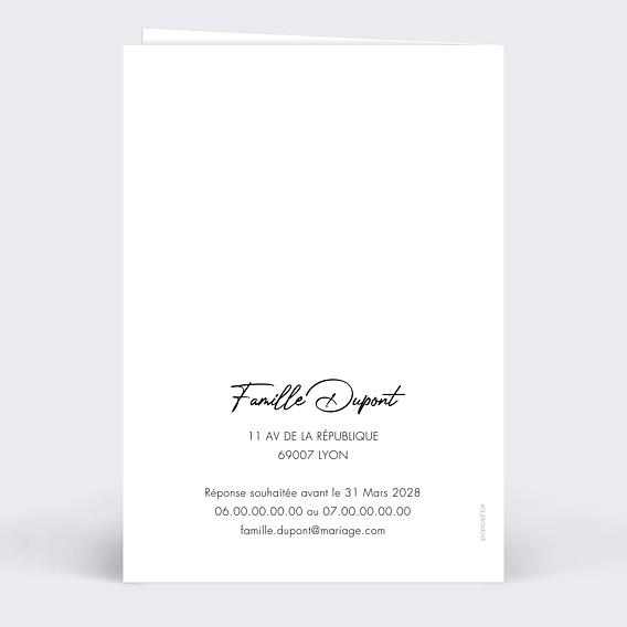 Faire part mariage Mariage Icônes Verso