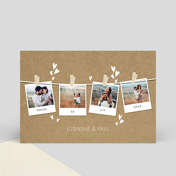 Faire-Part de Mariage Virtuel Faire-part mariage corde linge