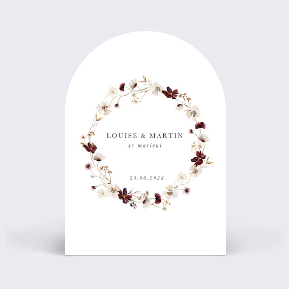 Faire part mariage Couronne jardin sauvage