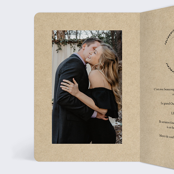 Faire part mariage Laurel Intérieur Gauche