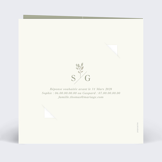 Faire-part Mariage Botanica avec Graines