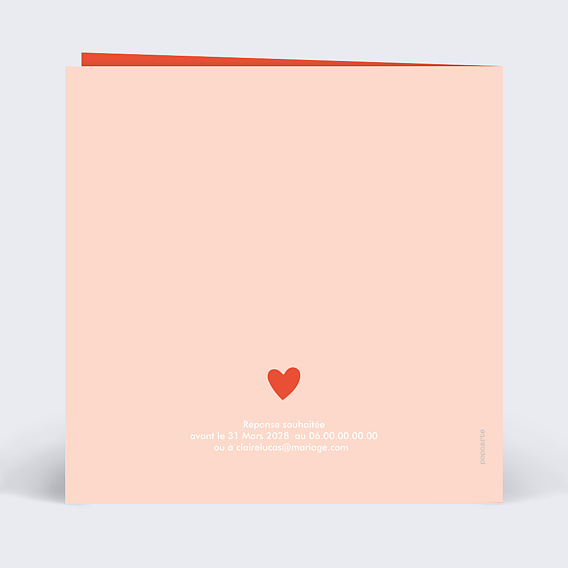 Faire part mariage Chanson d’Amour Verso