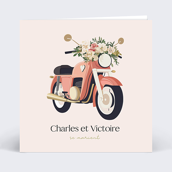 Faire-part Mariage Moto des mariés
