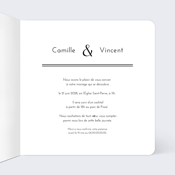 Faire-part Mariage Frise
