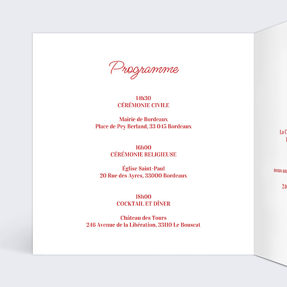 Faire-part Mariage Pizza amore