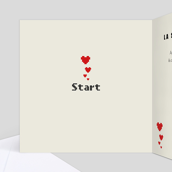 Faire part mariage Geek Intérieur Gauche