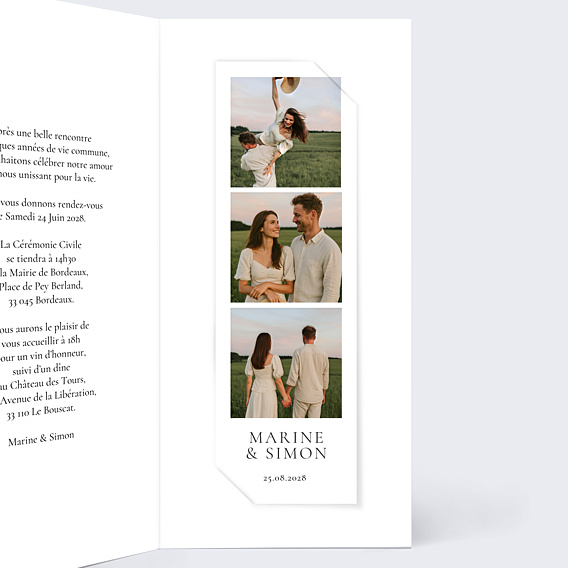Faire-part Mariage Ligne du coeur