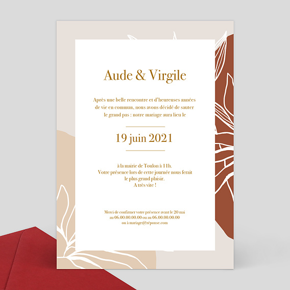 Faire part mariage Boho Verso