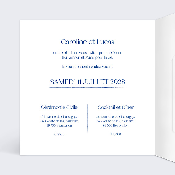 Faire part mariage On sème Intérieur Gauche