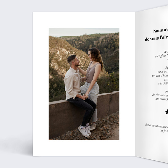 Faire part mariage Grande Affiche Intérieur Gauche