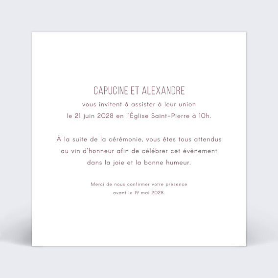 Faire-part Mariage Fond violet