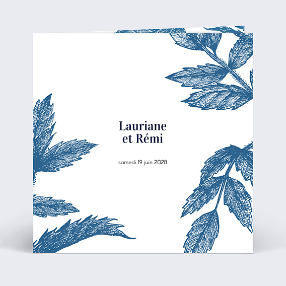 Faire part mariage Engraved Flower