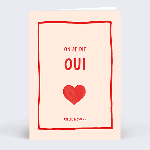 Faire part mariage Cœur Simple