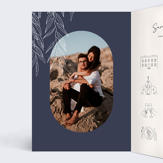 Faire part mariage Nuit d'Été Intérieur Gauche