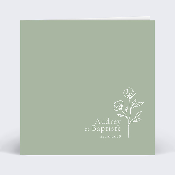 Faire part mariage Soliflore Recto