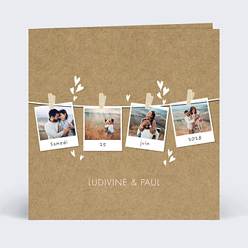 Faire-part Mariage Corde  Linge
