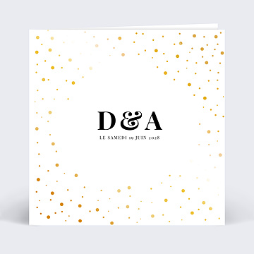 Faire-part Mariage Dorure Pois Graphiques