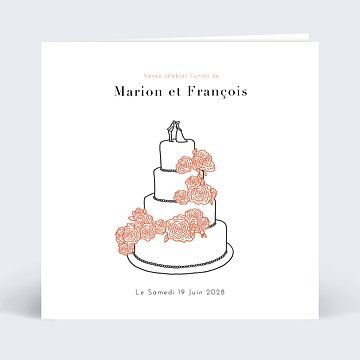 Faire part Mariage Gâteau Mariage