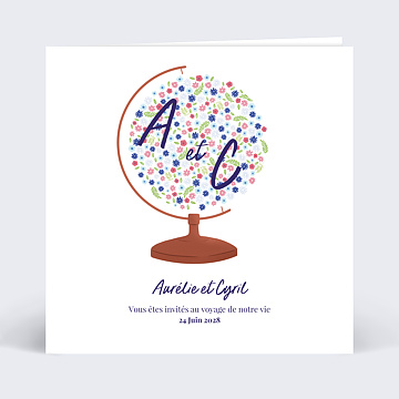 Faire-part Mariage Globe