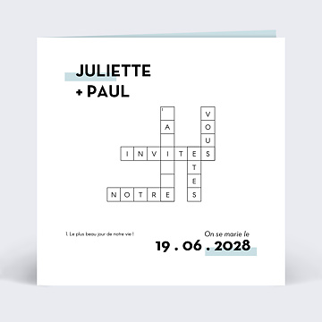 Faire-part Mariage Original Mots Croiss