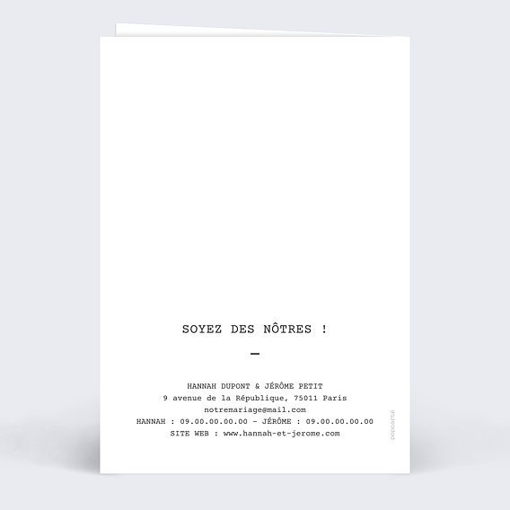 Faire part mariage Polaroïd 2 Photos Verso