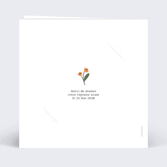 Faire part mariage Graines à Planter Verso