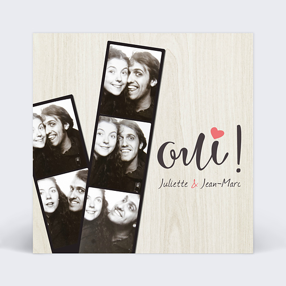 Faire part mariage Photomaton