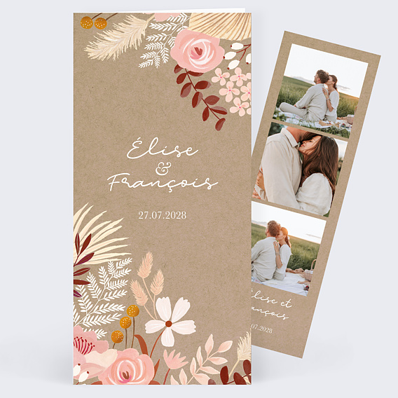 Faire part mariage Printemps Bohème