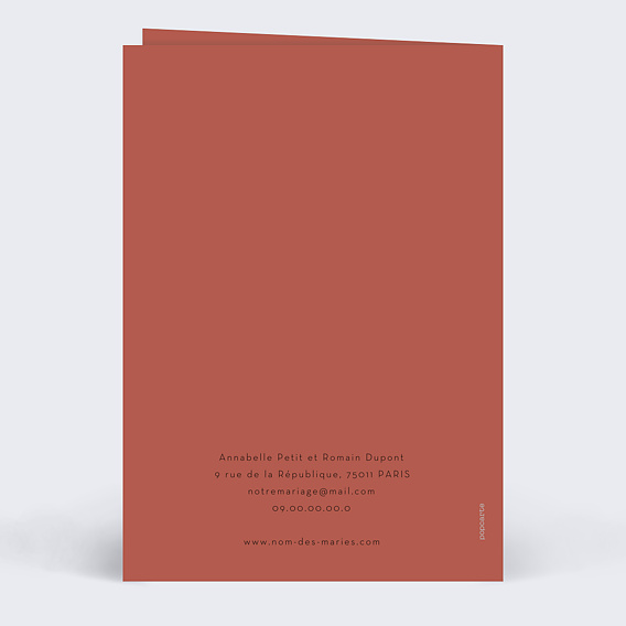 Faire part mariage Happy Hours Verso