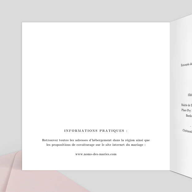 Faire-part Mariage Dorure Couronnée Intérieur Gauche