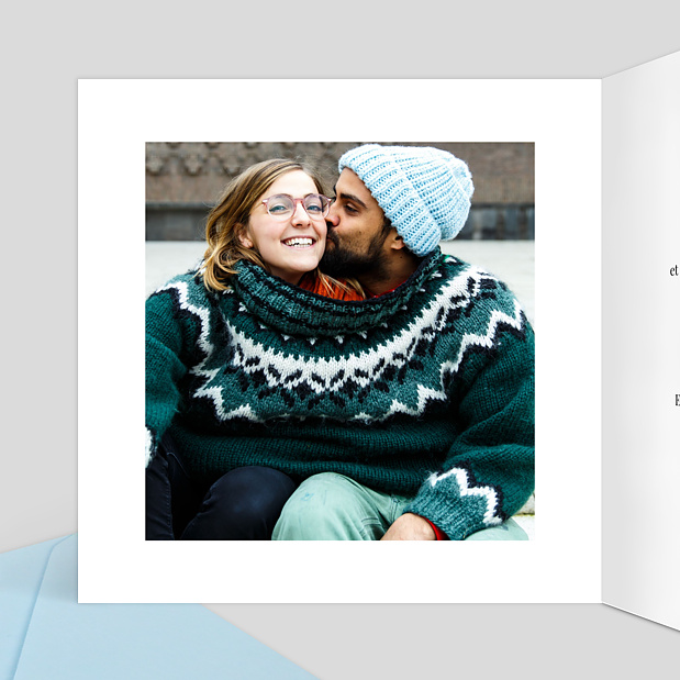 Faire-part Mariage Dorure Pois Graphiques Intérieur Gauche