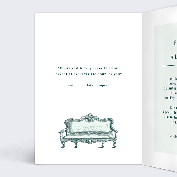 Faire-Part Mariage Badinage Intérieur Gauche