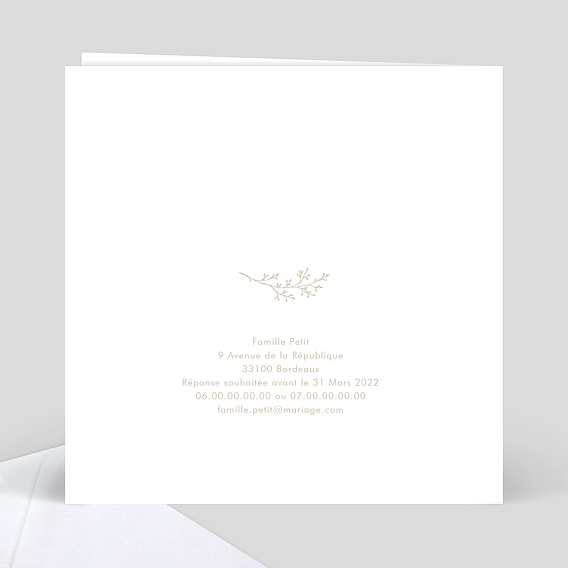 Faire part mariage Joli Bouquet Verso