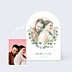 Faire-part Mariage Portrait en aquarelle avec couronne eucalyptus