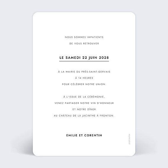 Faire-part Mariage Jeu Typographique