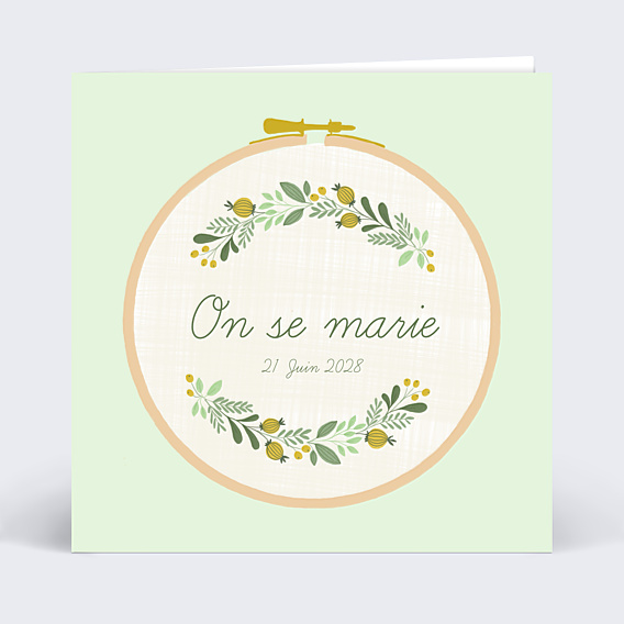 Faire part mariage Jolie Broderie