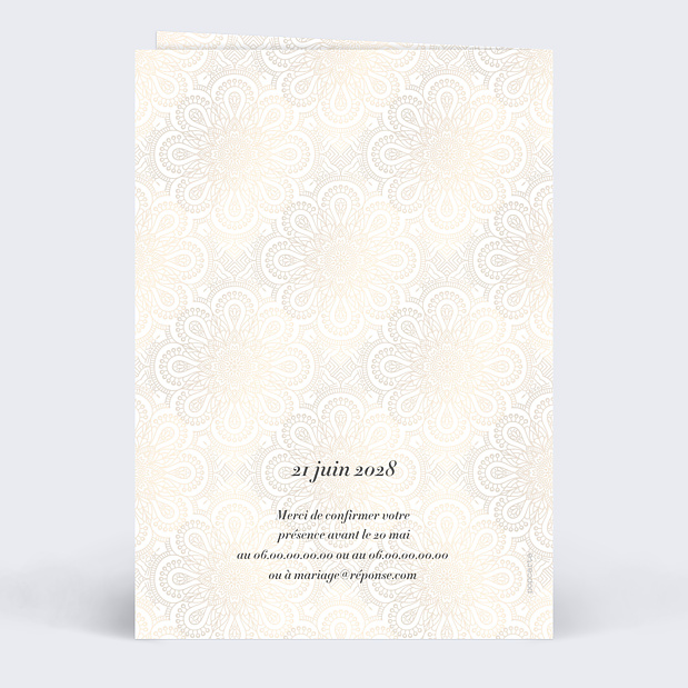 Faire-part Mariage Kamadeva Verso