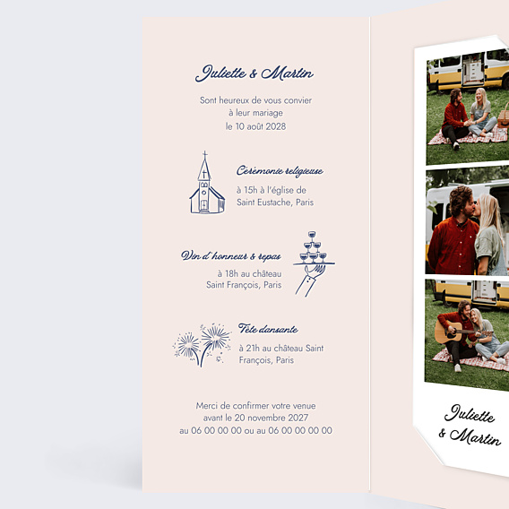 Faire-part Mariage Notre histoire à la main