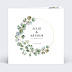 Faire part mariage Couronne Eucalyptus avec Graines Recto