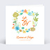 Faire part mariage Ecusson fleuri
