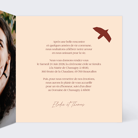 Faire part mariage Marie Lou Création x Popcarte - Vase Intérieur Droit