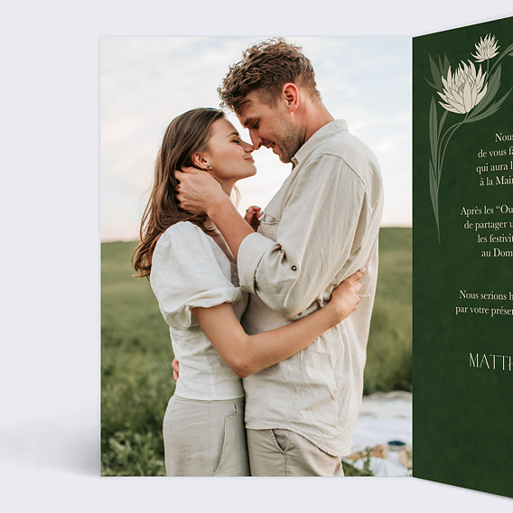 Faire part mariage Art Nouveau Intérieur Gauche