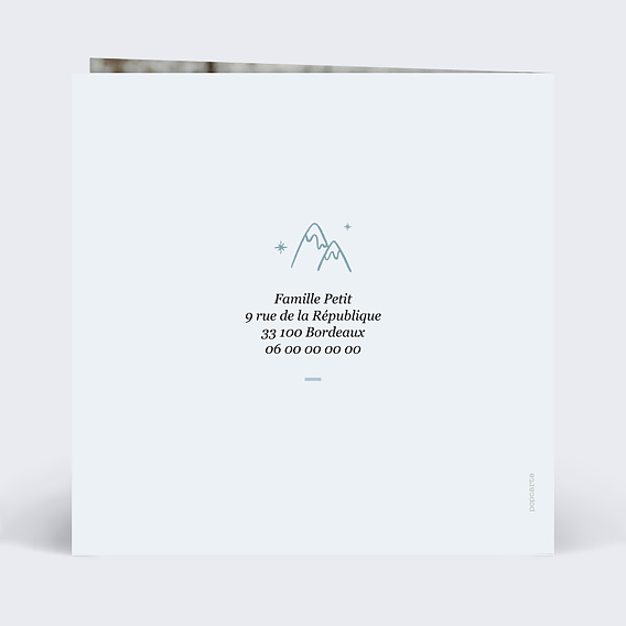 Faire part mariage Amour Enneigé Verso