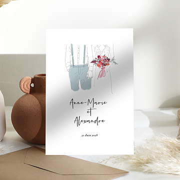 Faire part Mariage Illustration Elégance