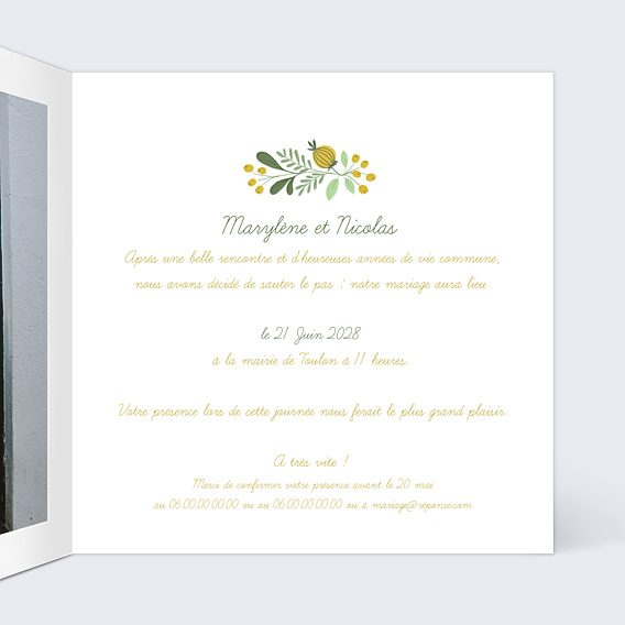 Faire-part Mariage Jolie Broderie