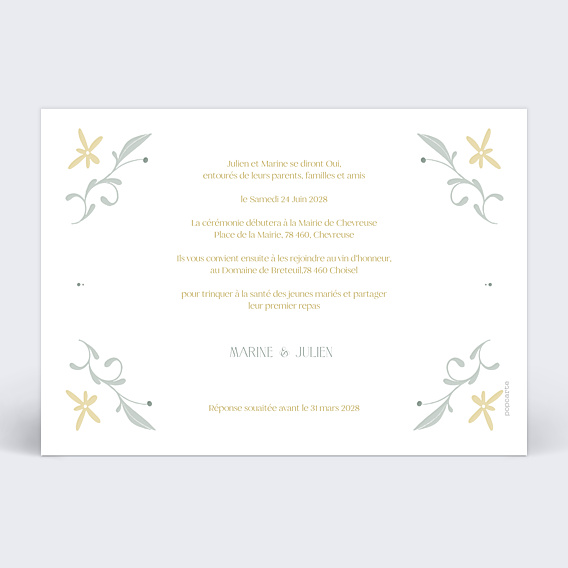 Faire-part Mariage Camée