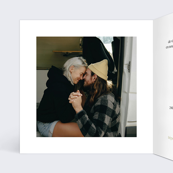 Faire part mariage Van des mariés Intérieur Gauche